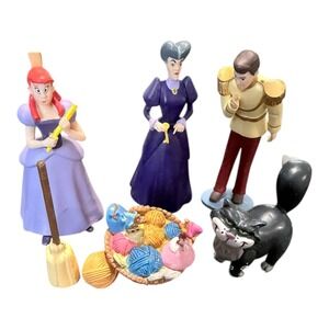 Disney Cinderella PVC Figure Set Lady Tremaine Prince Charming Lucifer Mice Lot